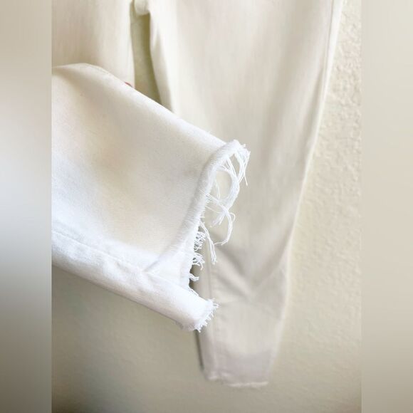 Mother The Stunner Two Step Fray Jeans Glass Slipper White Size 26 - Picture 8 of 11